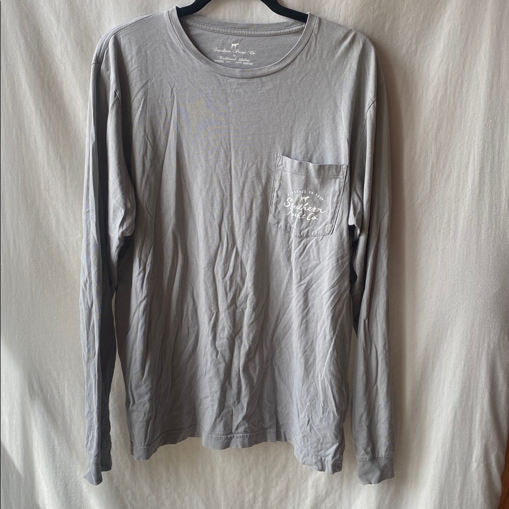 Southern Point Co Gray Long Sleeve Shirt with Pocket